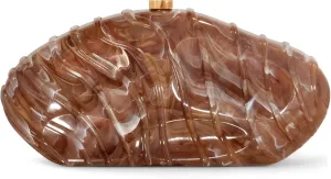 Acrylic Clutch Purse for Women Evening Bag, Irregular Shell Acrylic Purse Box Clutch with Chain for Party Wedding Prom