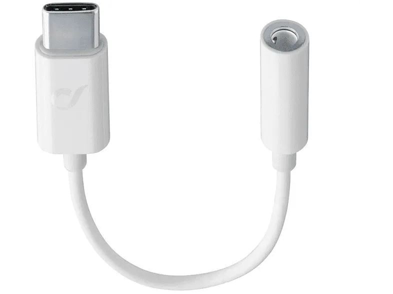 Adaptador - Cellular Line MUSICENABLERTYPECW, De USB C a 3.55 audio, 0.15m, Blanco