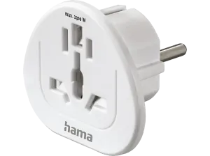 Adaptador enchufe - Hama Universal World, Tipo E, F y 3 pin, Blanco