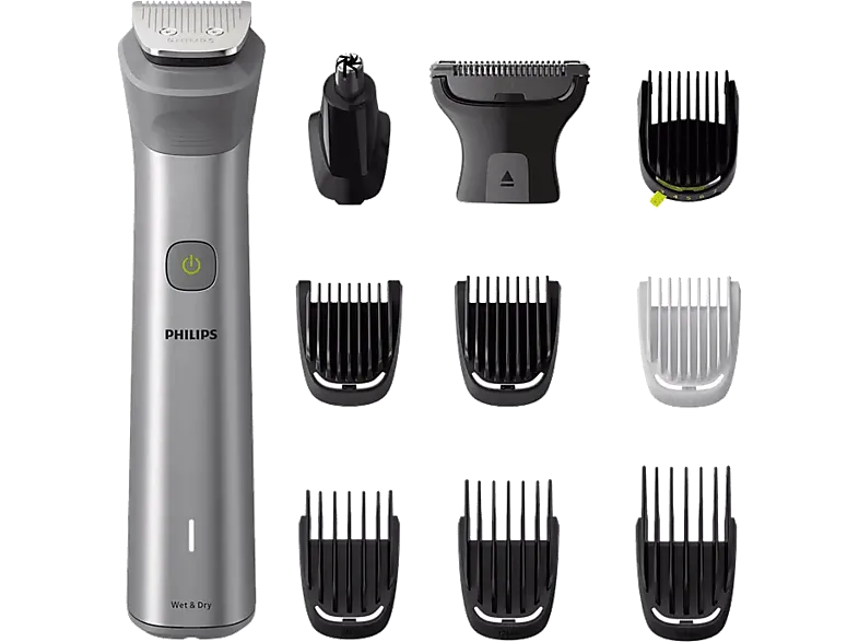 Afeitadora corporal - Philips MG5930/15, 11 en 1, Cortes de 0.5 a 16 mm, Hasta 120 min, Plata