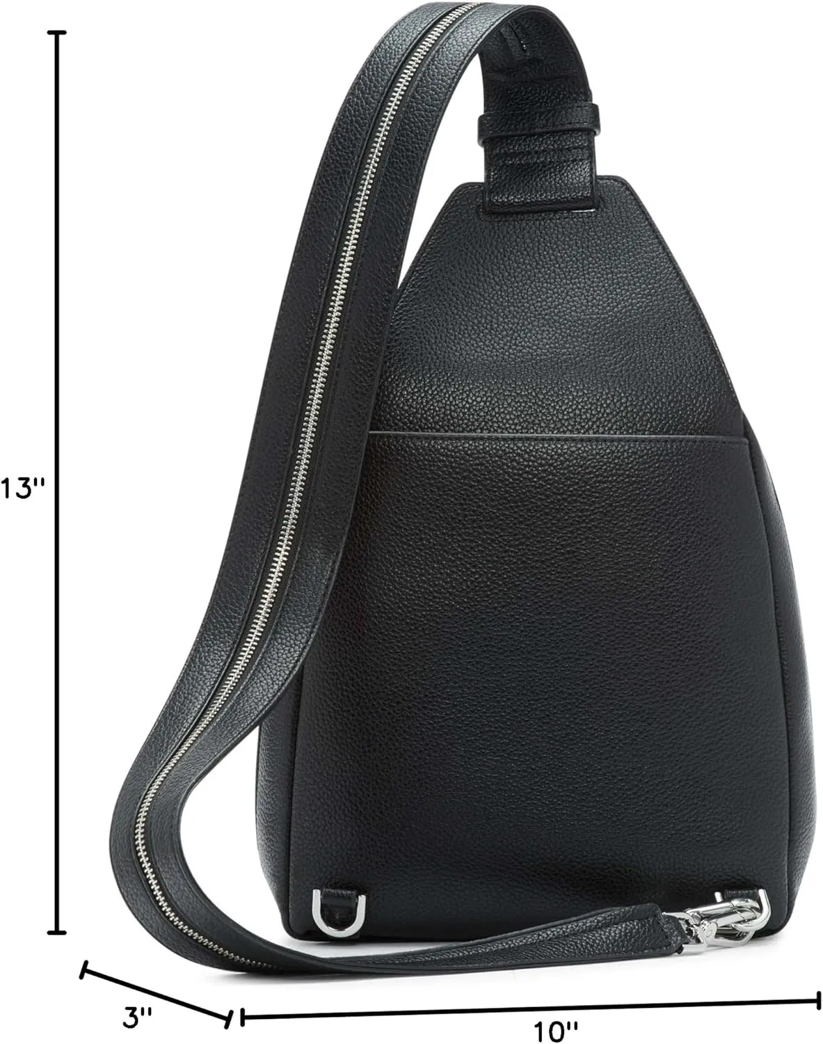 Calvin Klein Women's Myra Backpack for Women  Vegan Leather Convertible Sling Backpack, 2 Pockets, Black/Silver, One Size