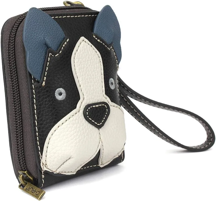 CHALA RFID Cute-C Credit Card Holder Wallet Wristlet - Women Faux Leather Cute-C with Strap