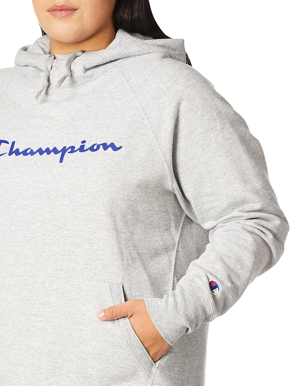 Champion Women's Powerblend Fleece Hoodie, Script Logo