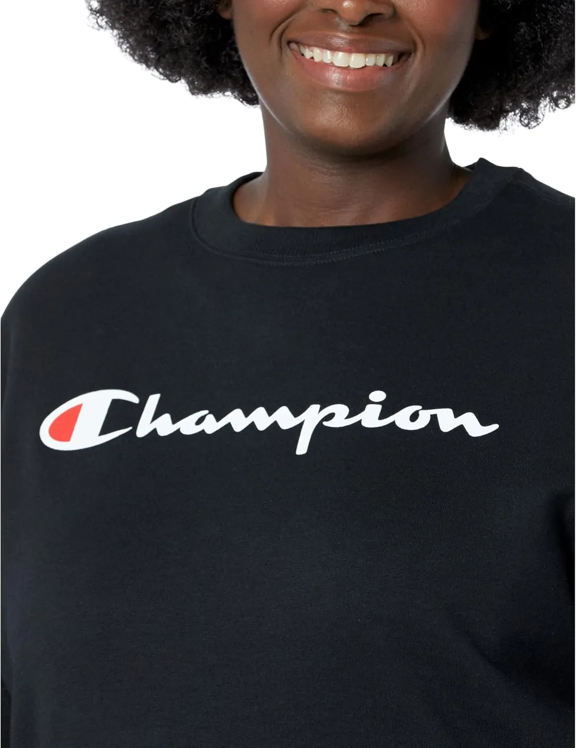 Champion Women's Sweatshirt, Powerblend, Crewneck for Women, Script (Plus Size Available)