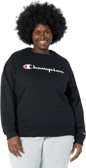 Champion Women's Sweatshirt, Powerblend, Crewneck for Women, Script (Plus Size Available)