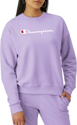 Champion Women's Sweatshirt, Powerblend, Crewneck for Women, Script (Plus Size Available)