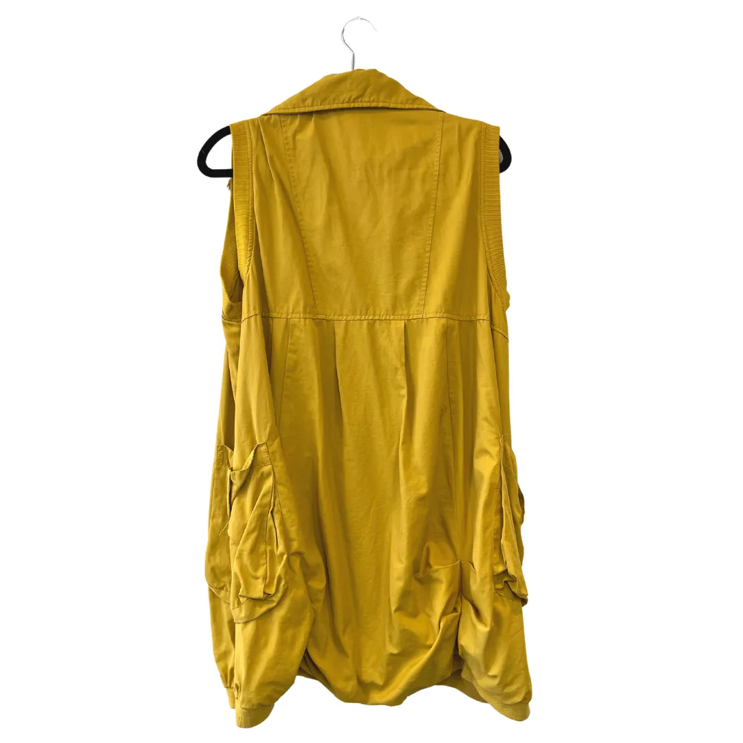 chartreuse zip-up casual vest - US 16