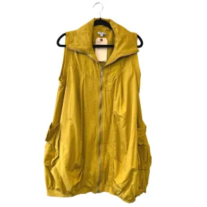 chartreuse zip-up casual vest - US 16