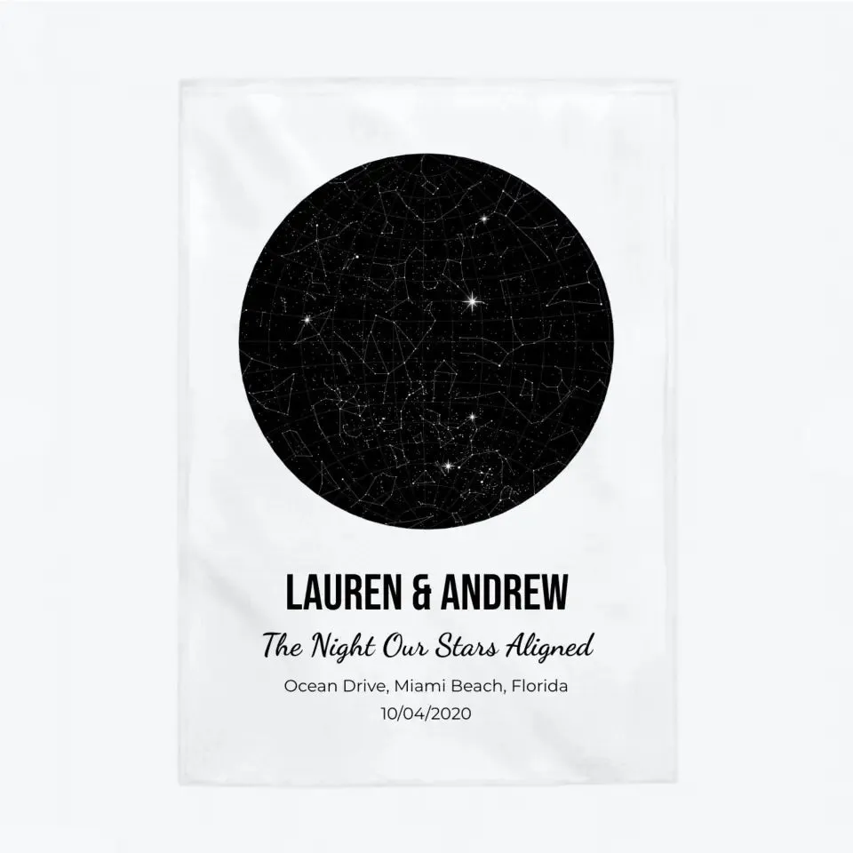 Custom Night Sky Blanket For Couples