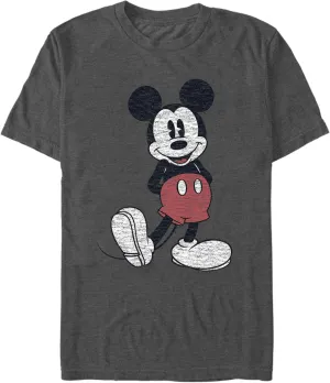 Disney Men's Full Size Mickey Mouse Distressed Look T-Shirt