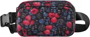 Fanny Packs for Women Men Assorted Fresh Berries Belt Bag Waterproof Fashion Waist Pack with Adjustable Strap Food Background Waist Bag Hip Bumbags for Running Workout Travel Hiking Cycling