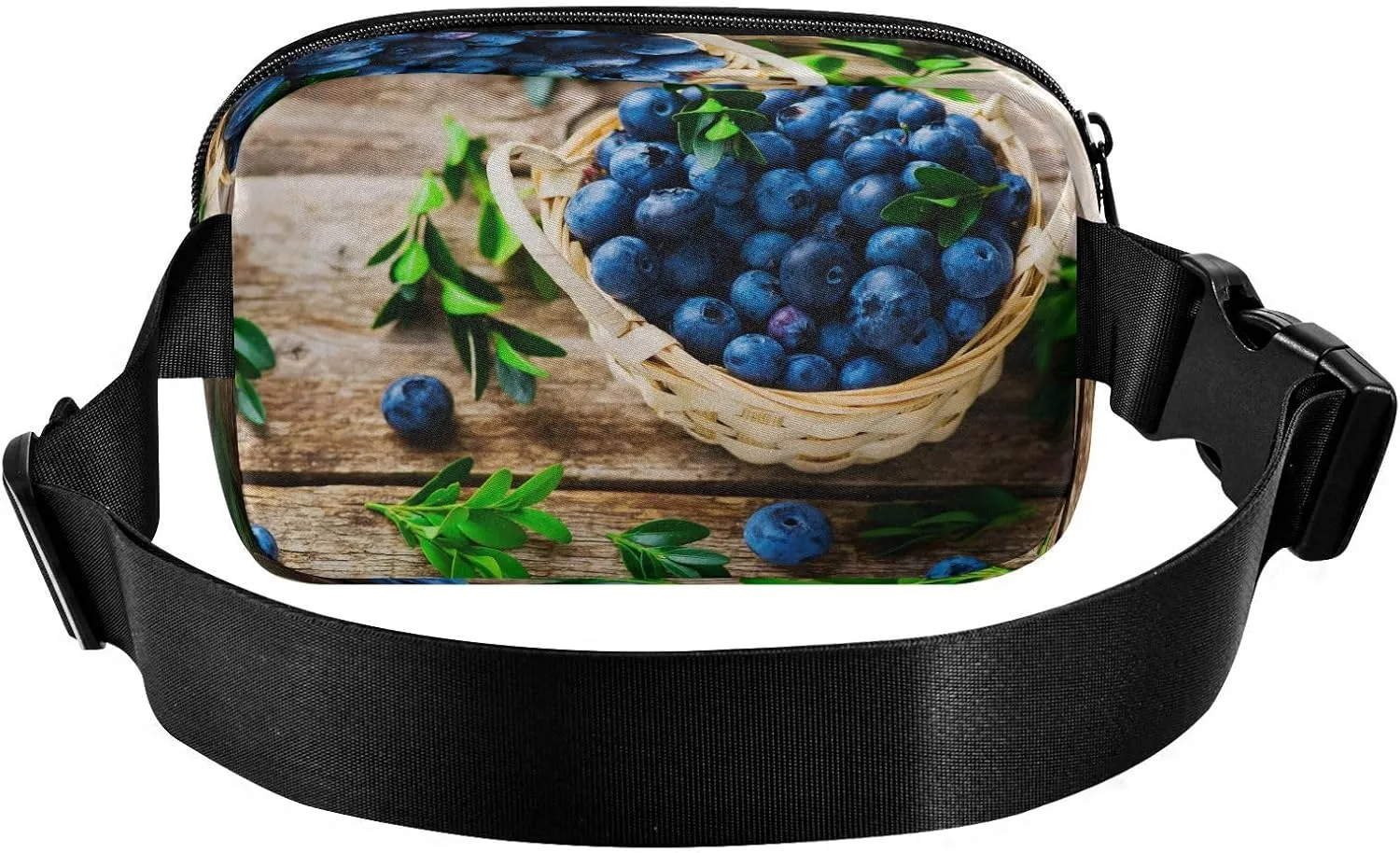 Fanny Packs for Women Men Fresh Blueberry Basket Belt Bag Waterproof Fashion Waist Pack with Adjustable Strap Waist Bag Hip Bumbags for Running Workout Travel Hiking Cycling