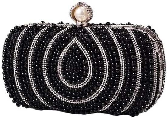 French Creativity Clutch Purses Imitation Pearls Miss Evening Bag
