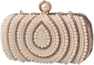 French Creativity Clutch Purses Imitation Pearls Miss Evening Bag