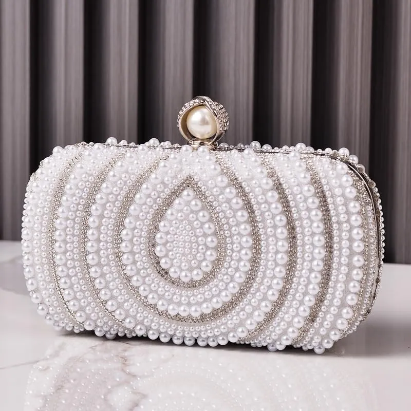 French Creativity Clutch Purses Imitation Pearls Miss Evening Bag