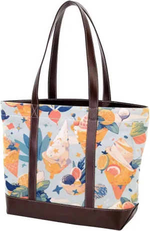 Fresh Summer Fruits-973 Tote Bags Durable Leather Canvas Purses and Handbags for Women Top Handle Shoulder Satchel Hobo Bags