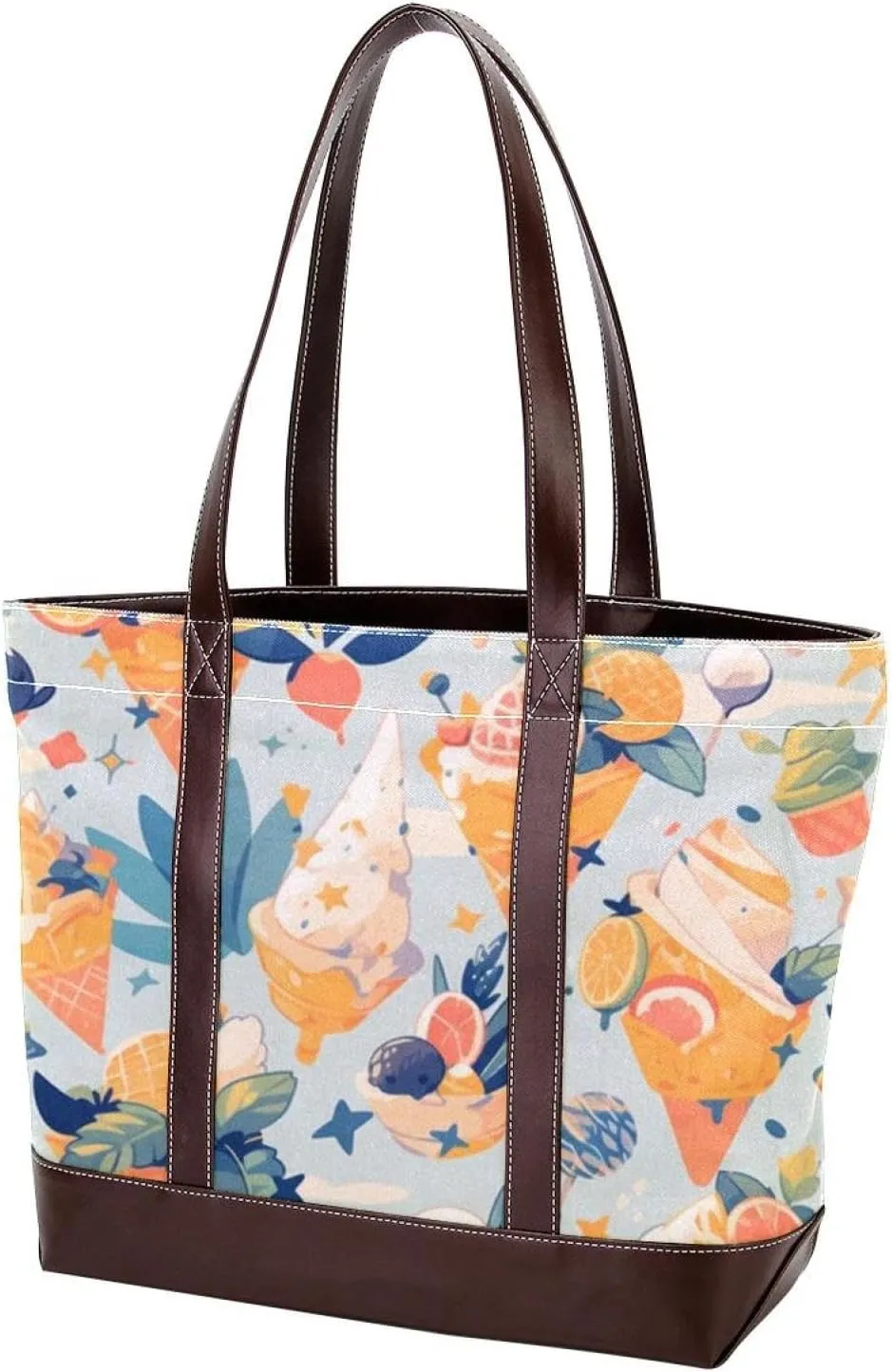 Fresh Summer Fruits-973 Tote Bags Durable Leather Canvas Purses and Handbags for Women Top Handle Shoulder Satchel Hobo Bags