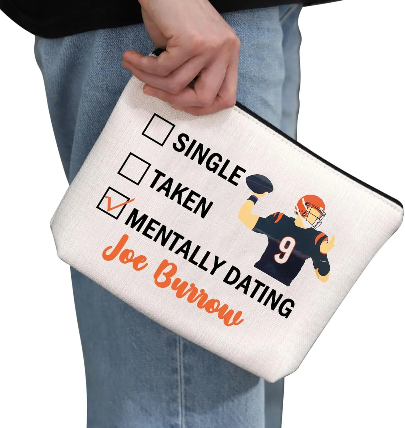 G2TUP Football Themed Gift Dating Joe Bu Makeup Bag - Cosmetic Bag for Fan - Mentally Dating Joe Bu MB