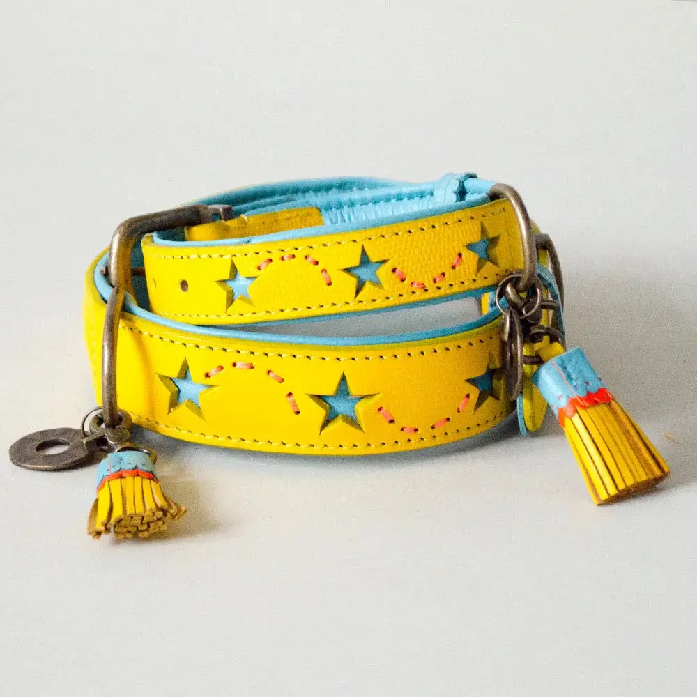 Halsband im Boho Look - "ibiza lounge-BIG" - sunflower