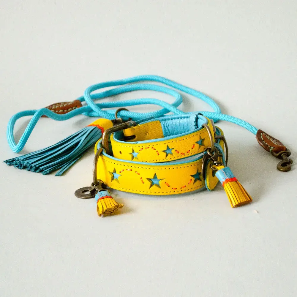 Halsband im Boho Look - "ibiza lounge-BIG" - sunflower
