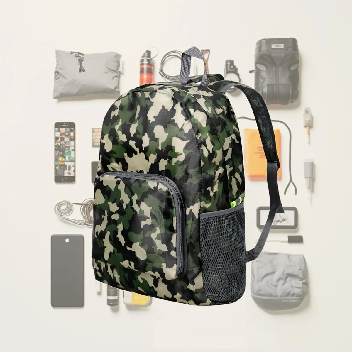 Lightweight Backpack for Travel, Small Hiking BackPack for Women Men, Packable Backpack, Foldable Backpack, Outdoor Backpack (Camouflage)