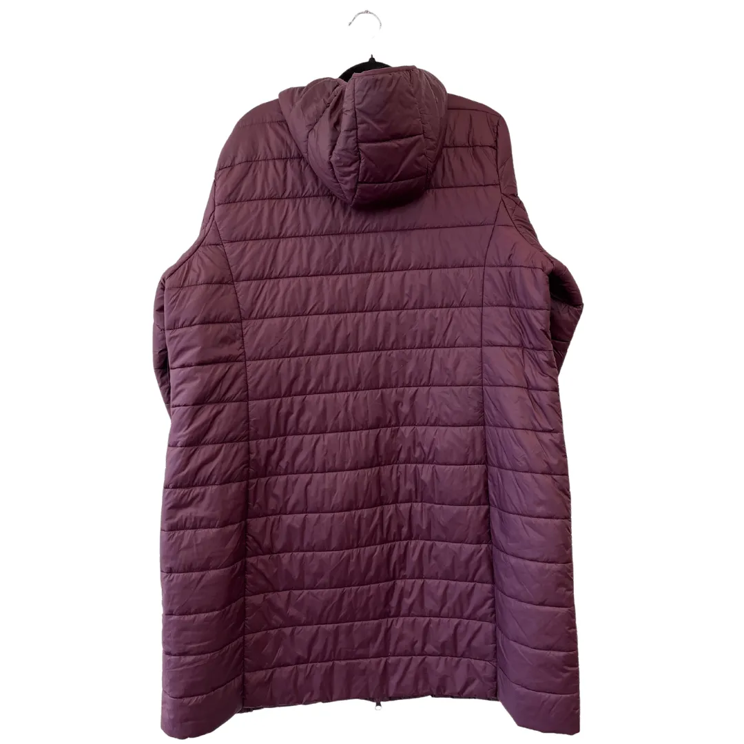 lightweight full length maroon puffer -2x
