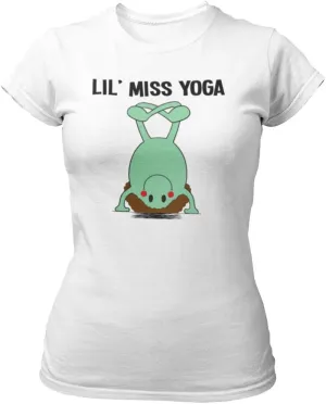 Lil Miss Yoga - Womens Exercise Gift Organic Cotton T-Shirt