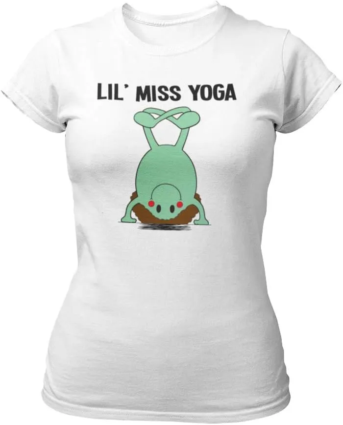 Lil Miss Yoga - Womens Exercise Gift Organic Cotton T-Shirt