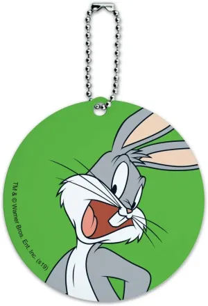 Looney Tunes Bugs Bunny Round Luggage ID Tag Card Suitcase Carry-On