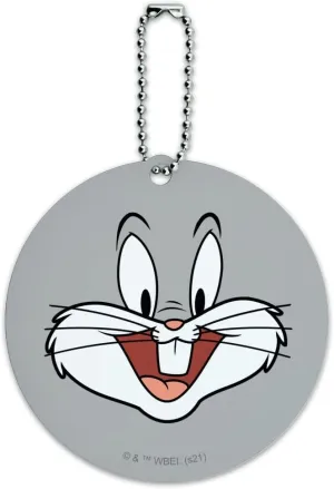 Looney Tunes Bugs Face Round Luggage ID Tag Card Suitcase Carry-On