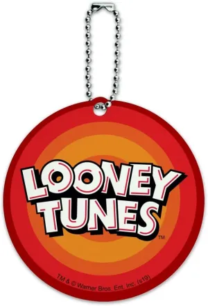 Looney Tunes Logo Round Luggage ID Tag Card Suitcase Carry-On