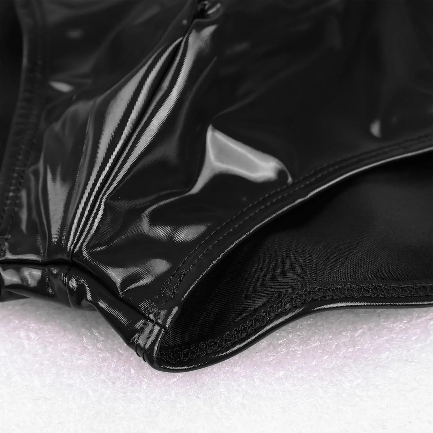 Men PVC Leather Pouch Panties Bikini Briefs Underwear Latex Wet Look Low Rise Shorts Underpants