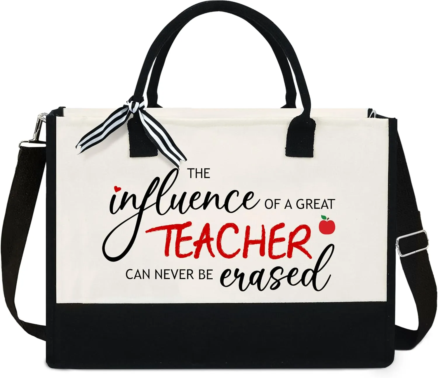 OASSIE Teacher Appreciation Gifts - Canvas Tote Bag 13oz With Zipper - Teacher's Day Birthday Thank You Gifts for Teachers
