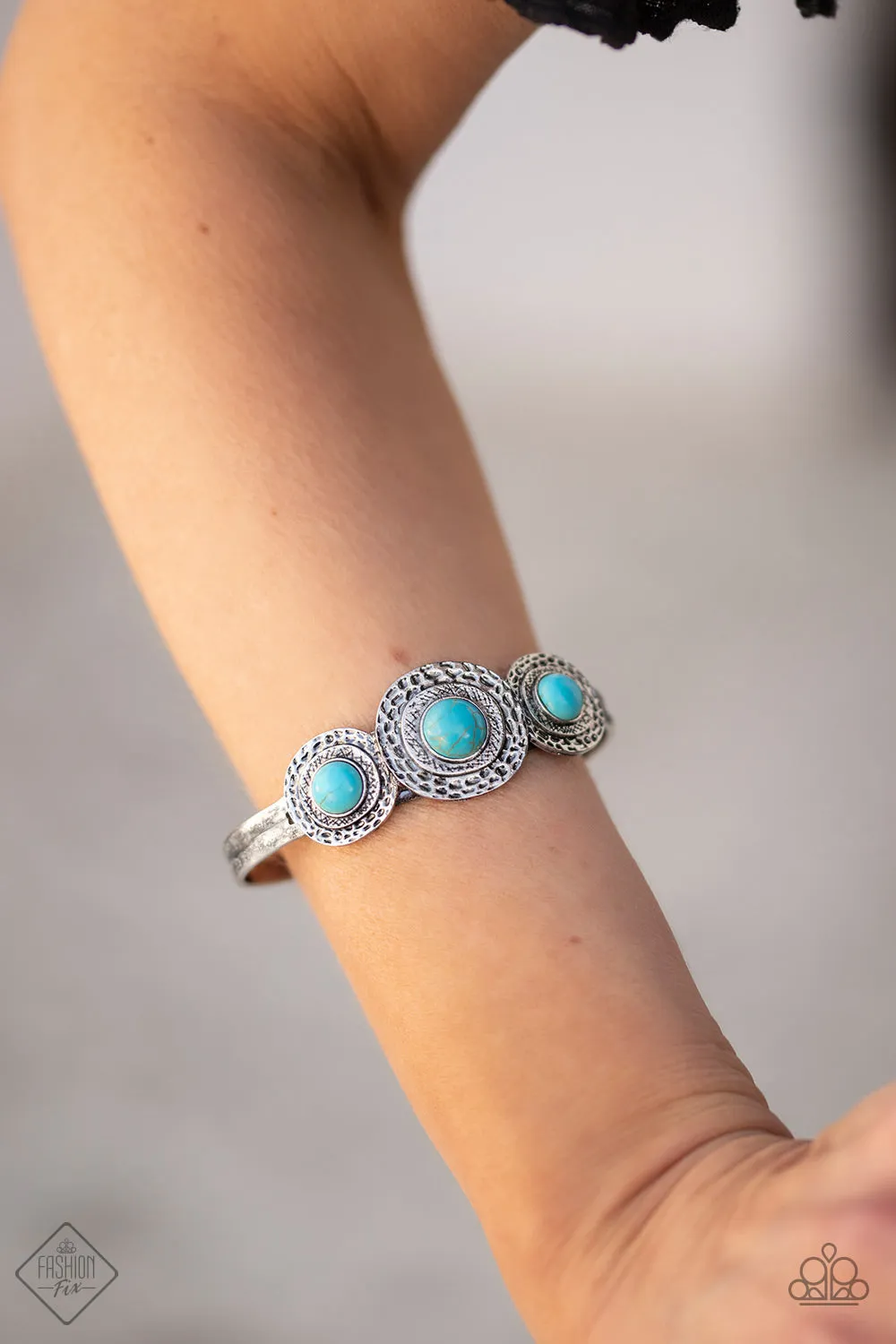 Paparazzi Accessories  - Tiger Retreat #SSF-0120 - Fashion Fix Blue Bracelet January 2020