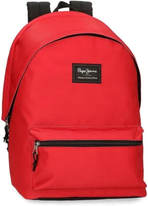 Pepe Jeans Aris Laptop Backpack Double Compartment 15.6" Red, 20.46L, Polyester, 31x44x15cm