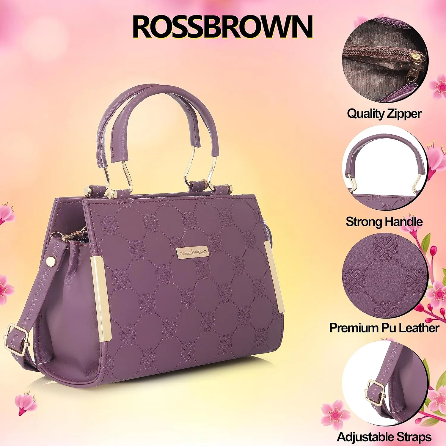 ROSS BROWN Synthetic Leather Women Satchel Bag | Ladies Purse Handbag | Women bags -Mini