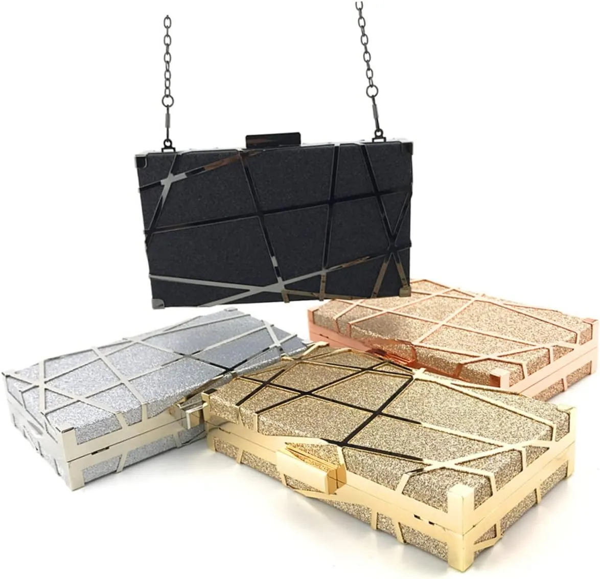 VALICLUD Clutch for Women Evening Handbag Clutch Purse Fashion Clutch Dinner Bag Miss Banquet Bag Metal Chain Bag