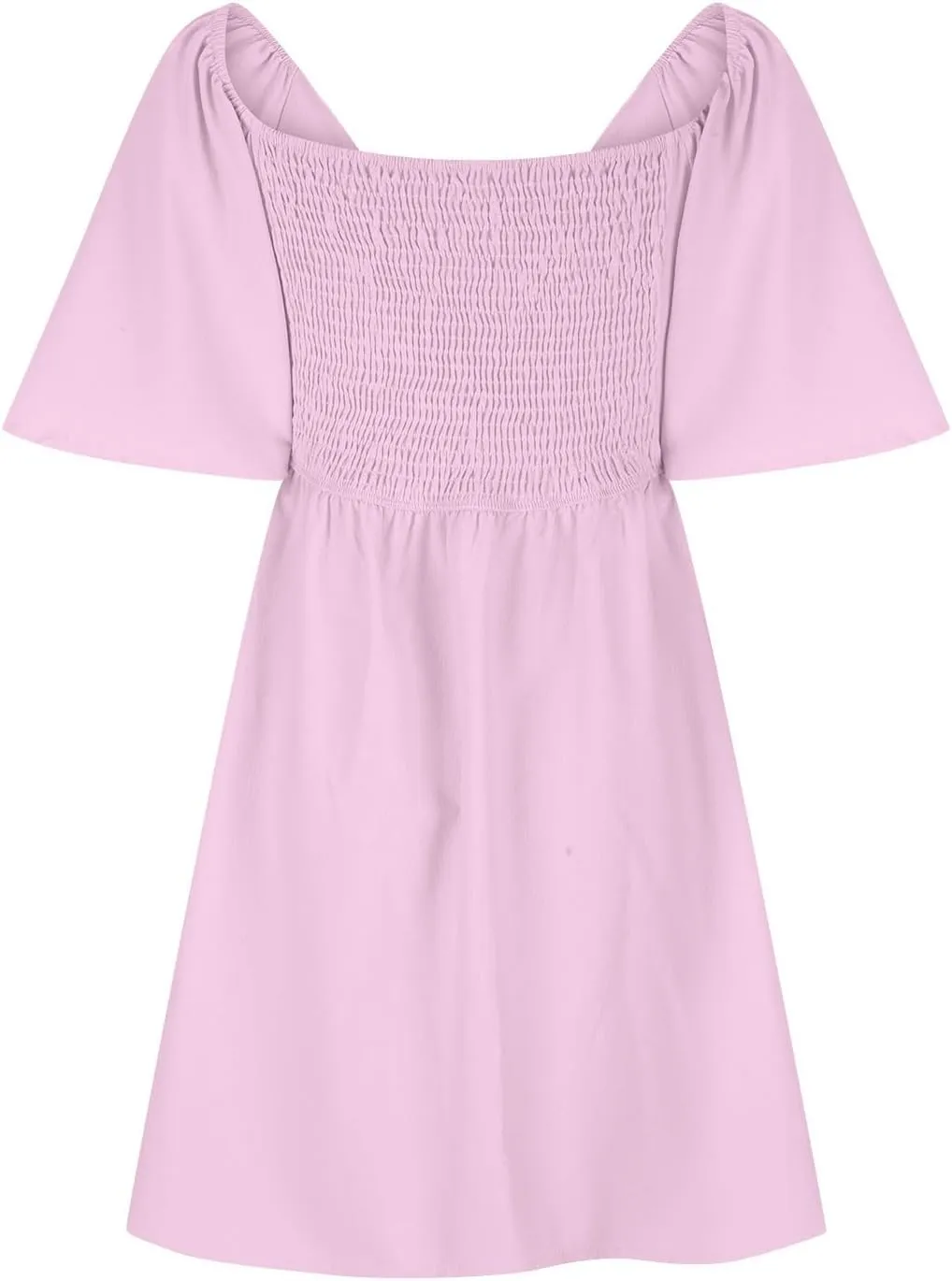 Women's Bow Tie Dresses 2025 Summer Casual Dress Elegant V-Neck Ruffle Short Sleeve Dresses Cocktail Party Mini Dress